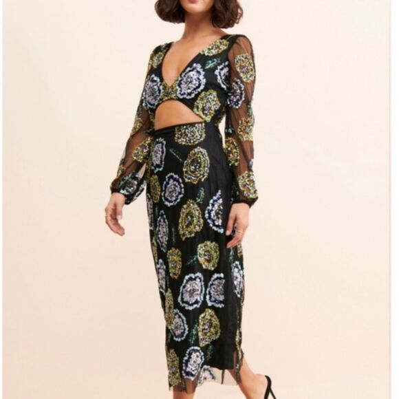 Anthropologie Dresses & Skirts - Anthropologie Floral Sequin Dress Let me Be-Q15